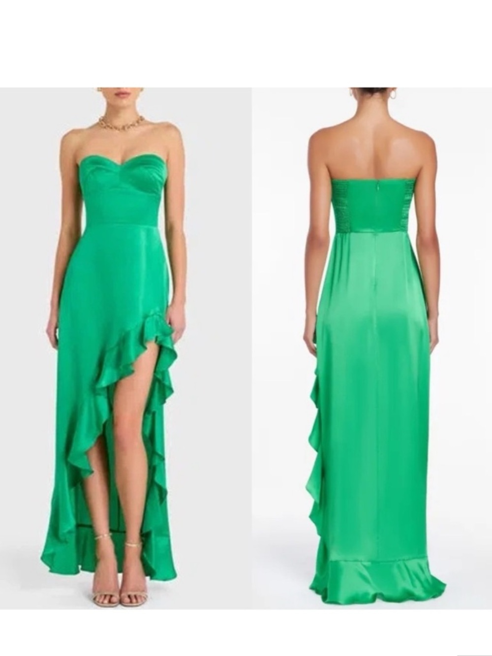 Amanda Uprichard Amalia Silk Gown $338 sz medium  • Grass green NWT